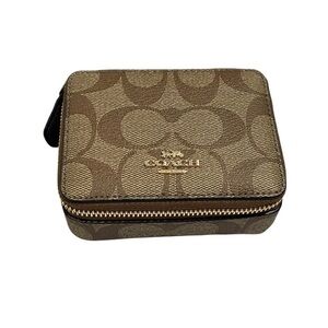 Coach Brown Signature Zip Pill Case